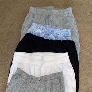 5 pairs jogger sweatpants. Great condition. Available to purchase separately.